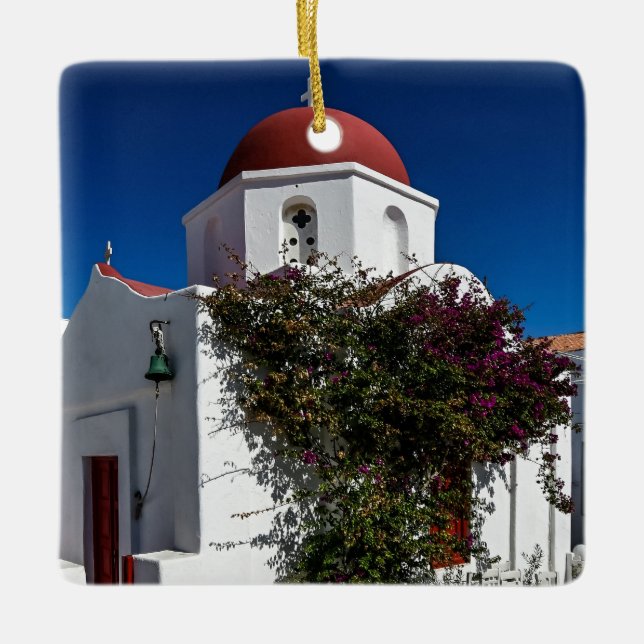 Ornement En Céramique Mykonos Grèce Travel - Church Cafe Europe Tourisme (Devant)