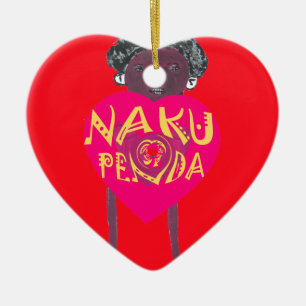 Ornement En Céramique Nakupenda Love Art - Swahili Heart Design