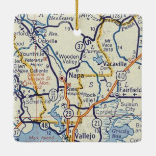 Ornement En Céramique Napa Classic Map