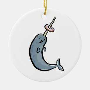 Ornement En Céramique narwhale et beignet