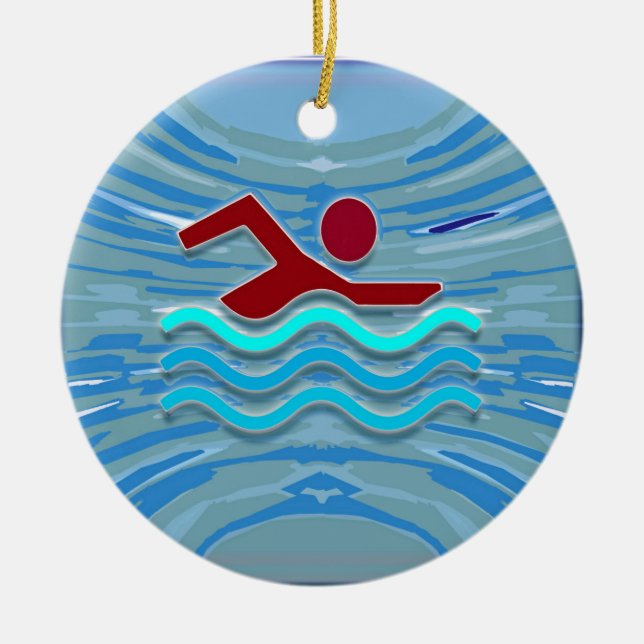 Ornement En Céramique Natation de la forme physique NVN254 d'exercice de (Devant)