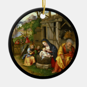 Ornement En Céramique Nativité et enfants anges c1515