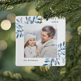 Ornement En Céramique Naturellement Joyeux | Photo personnalisée botaniq