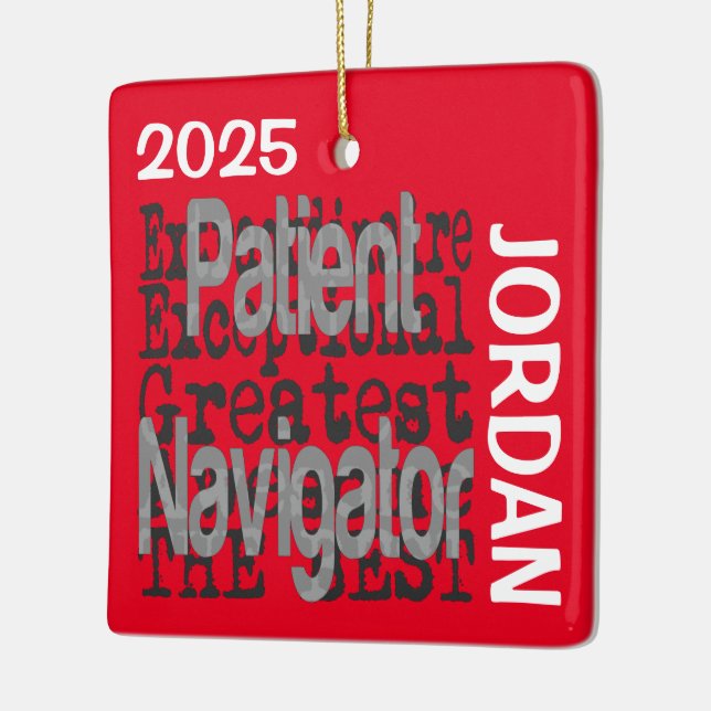 Ornement En Céramique Navigateur patient Extraordinaire PERSONNALISÉ (Gauche)