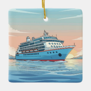 Ornement En Céramique Navire de croisière sur l'océan