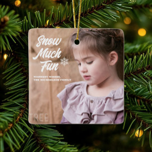 Ornement En Céramique Neige beaucoup amusant Enfants Photo Noël