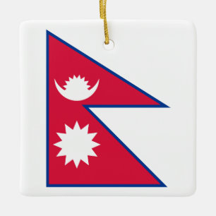 Ornement En Céramique Nepal (Nepalese) Flag