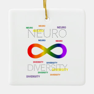 Ornement En Céramique Neurodiversity dots carré céramique ornement