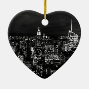 Ornement En Céramique New York City Night Skyline