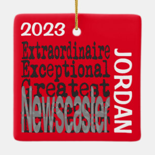 Ornement En Céramique Newscaster Extraordinaire PERSONNALISÉ