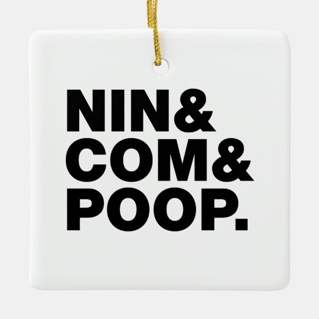 ORNEMENT EN CÉRAMIQUE NIN & COM & POOP. (Devant)