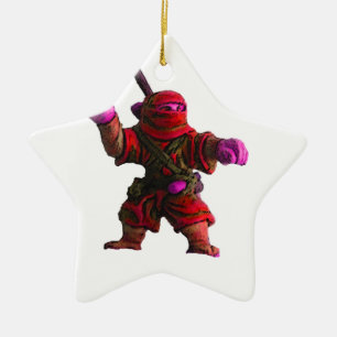 Ornement En Céramique Ninja en rouge