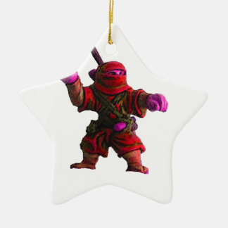 Ornement En Céramique Ninja en rouge