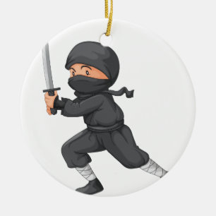 Ornement En Céramique Ninja sur le blanc