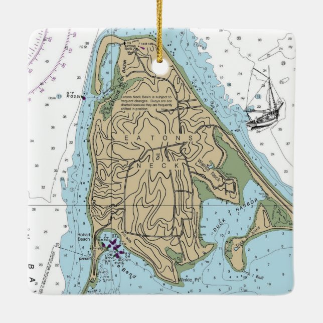 Ornement En Céramique Nock NY Nautique Noël (Dos)