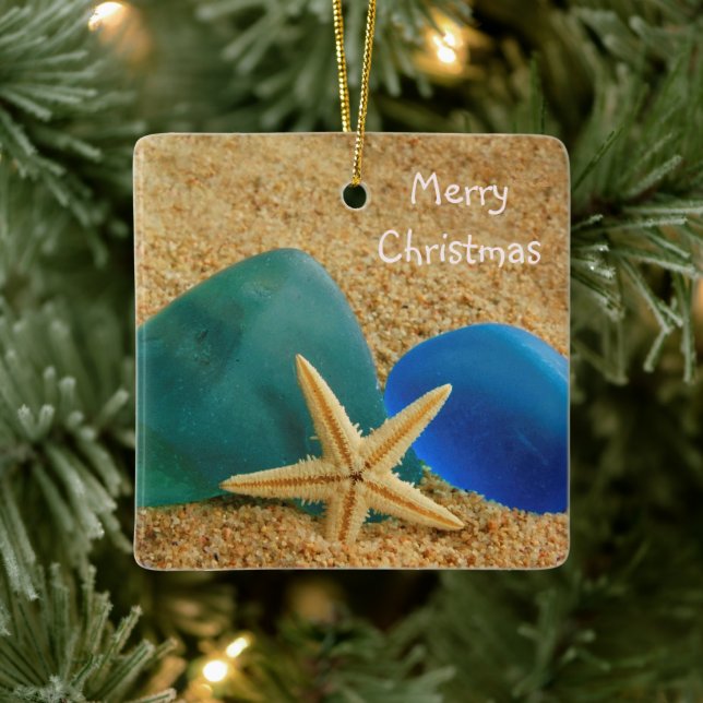 Ornement En Céramique Noël À L'Épée Et À La Seaglass (Arbre)