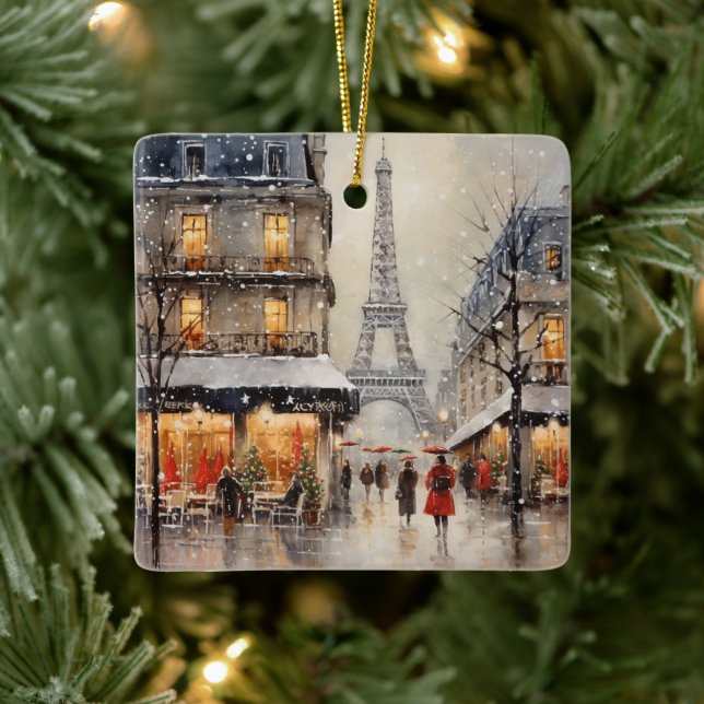 Ornement En Céramique Noël À Paris (Arbre)