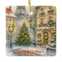 Noël à Paris - Aquarelle Eiffel