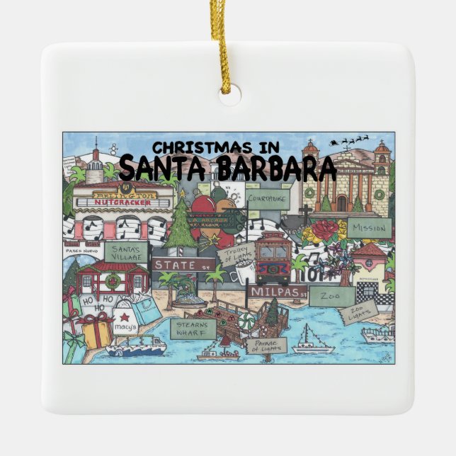 Ornement En Céramique Noël à Père Noël Barbara (Devant)