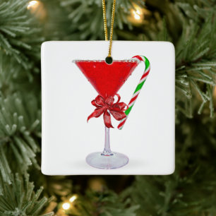 Ornement En Céramique Noël Arc sur cocktail Martini