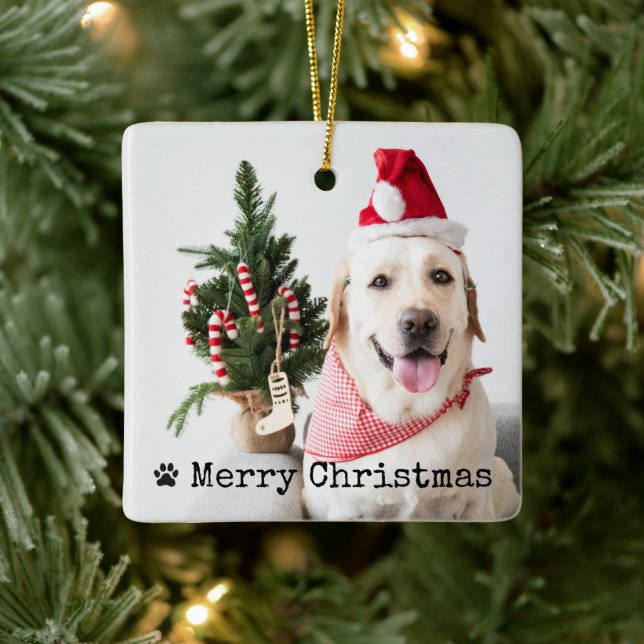 Ornement En Céramique Noël avec photo de compagnie personnalisée (Arbre)