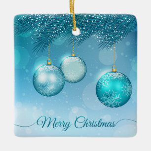 Ornement En Céramique Noël bleu élégant ornemente l'ornement de  