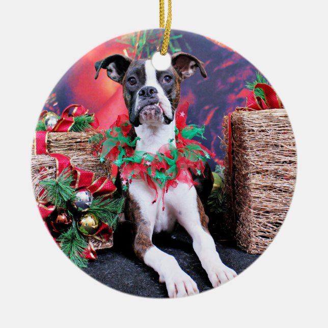 Ornement En Céramique Noël - boxeur - Chinno (Devant)