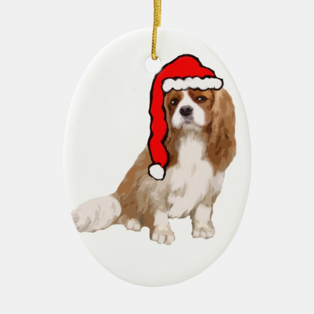 Ornement En Céramique Noël Cavalier King Charles Spaniel (Devant)