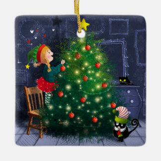 Ornement En Céramique Noël Chaos Chat
