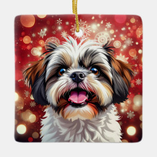 Ornement En Céramique Noël Chiite Tzu Personnalisé
