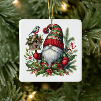 Ornement En Céramique Noël cosy Gnome Art – Fêtes de fin d'année