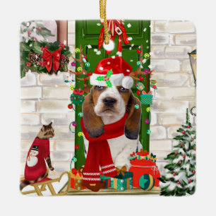 Ornement En Céramique Noël de Basset Hound