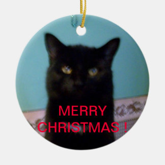 Ornement En Céramique Noël de chat noir