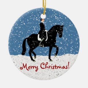 Ornement En Céramique Noël de cheval de dressage de Milou