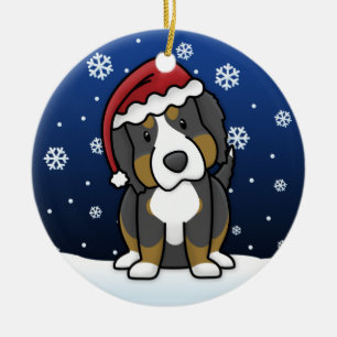Ornement En Céramique Noël de chien de montagne de Bernese de bande