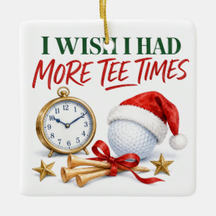 Ornement En Céramique Noël de golf avec balle de golf pour golfeur