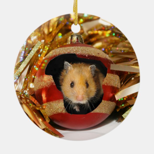 Ornement En Céramique Noël de hamster (Dos)