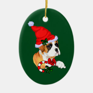 Ornement En Céramique Noël de la boîte à chiot