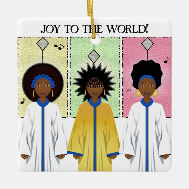 Ornement En Céramique Noël de la chorale afro-américaine (Devant)