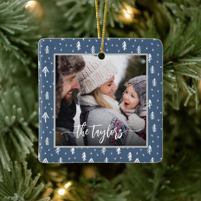 Ornement En Céramique Noël de la famille des pins rustiques (Arbre)