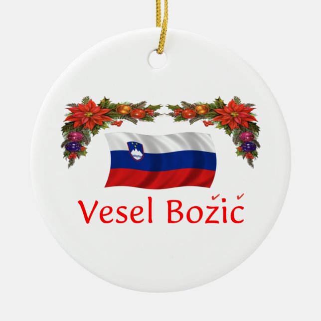 Ornement En Céramique Noël de la Slovénie (Devant)