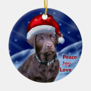Ornement En Céramique Noël de labrador retriever