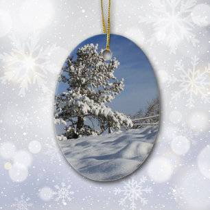 Ornement En Céramique Noël de l'arbre de neige de l'Utah