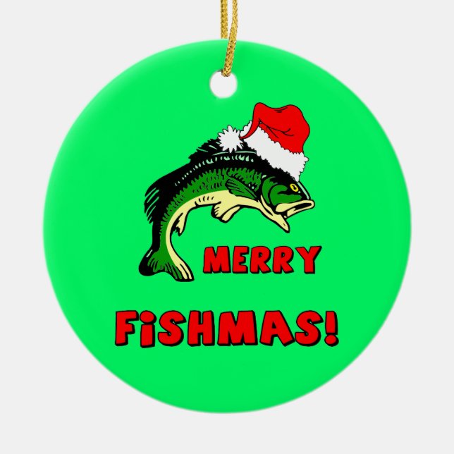 Ornement En Céramique Noël de pêche (Devant)