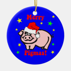 Ornement En Céramique Noël de porc