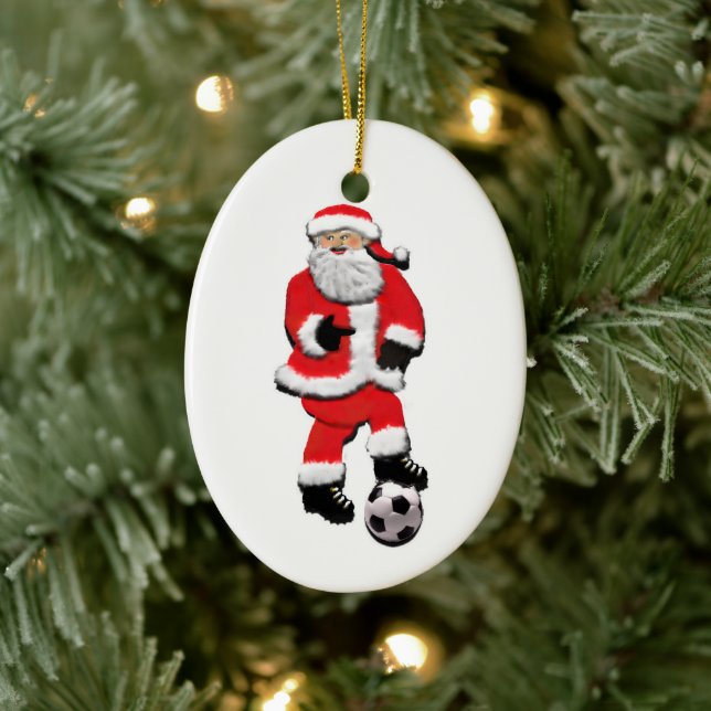 Ornement En Céramique Noël de soccer personnalisé (Arbre)