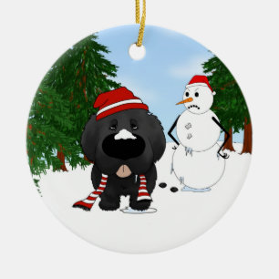 Ornement En Céramique Noël de Terre-Neuve