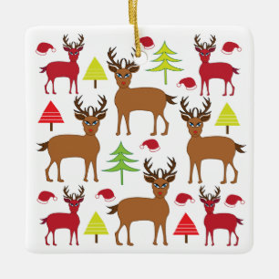 Ornement En Céramique Noël Deer Holiday