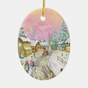 Ornement En Céramique Noël démodé de Snowland
