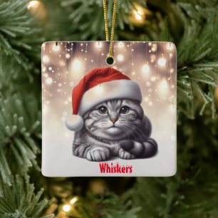 Ornement En Céramique Noël du chat du Bengale